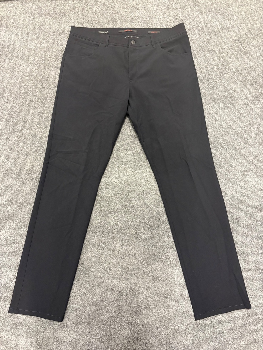 Alberto Stone Ceramica Pants Mens 36x32 Black Comfort Modern Fit 5 Pocket